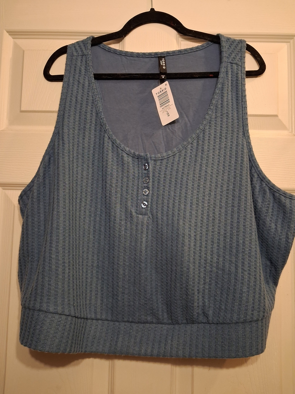 torrid  Blue Waffle Knit Crop Sleep Top